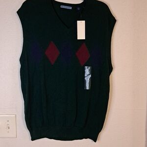 Blass Sport green sweater vest size large NWT